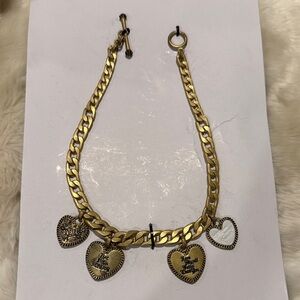 JUICY COUTURE MULTI HEART CHARMS NECKLACE